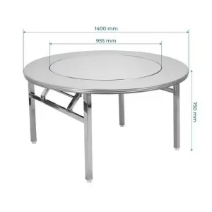 Bàn tròn inox 304 BT21 có mâm xoay